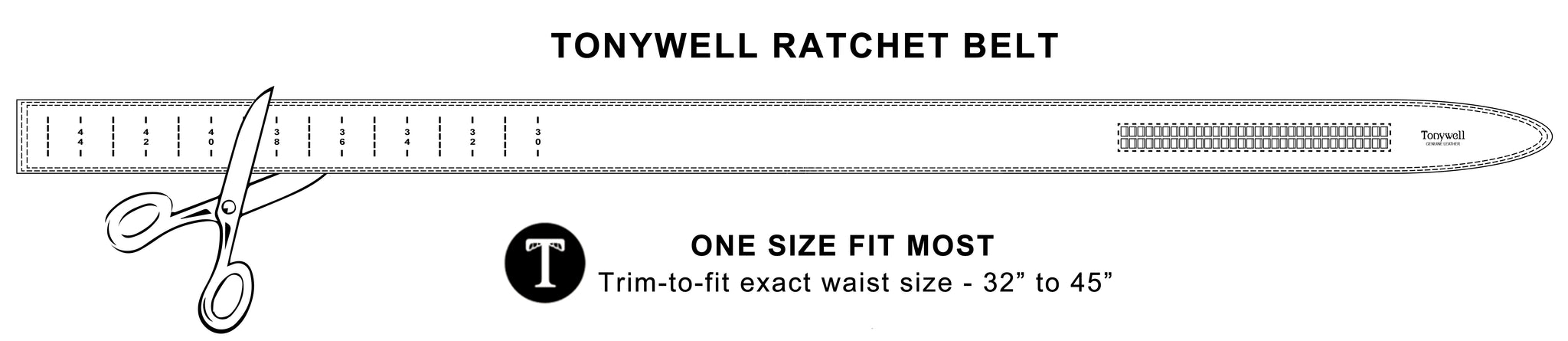How to cut to fit men's ratchet belt Tonywell
