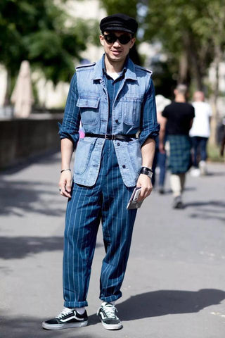 Jumpsuit with belt makes men taller Tonywell dress belts