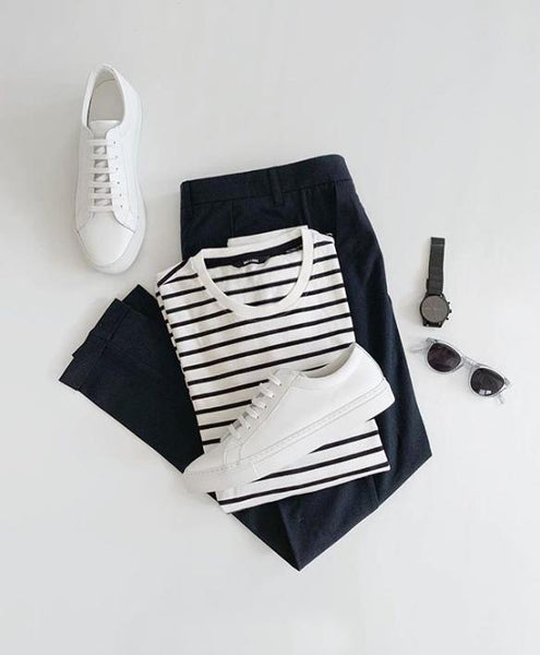 Striped-T-shirt-black-belts-for-men-summer-item