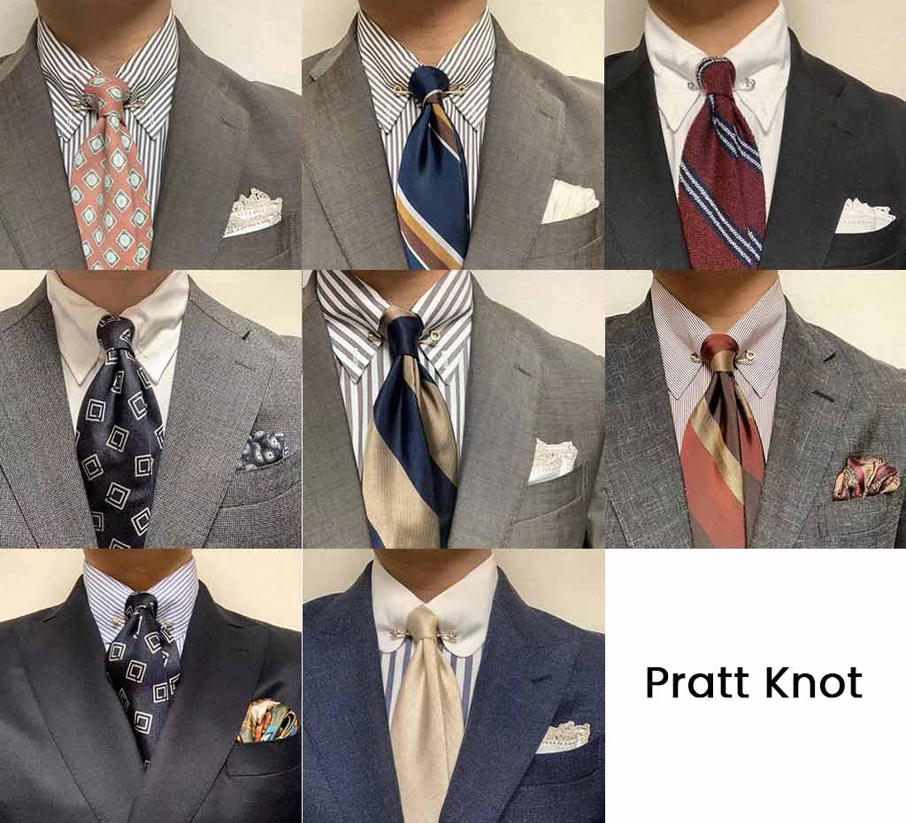 tie pratt knot for men shirt with suits