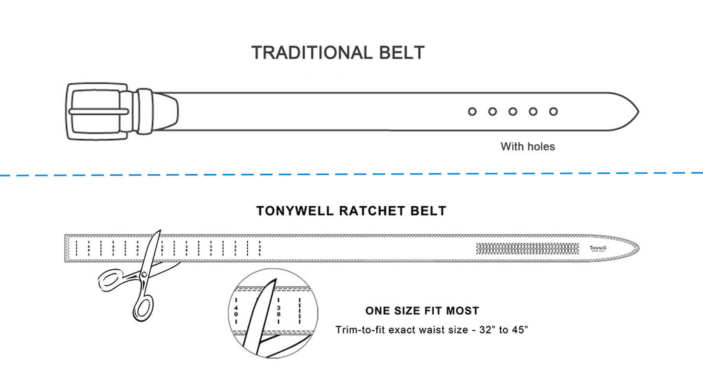cut to fit ratchet belt