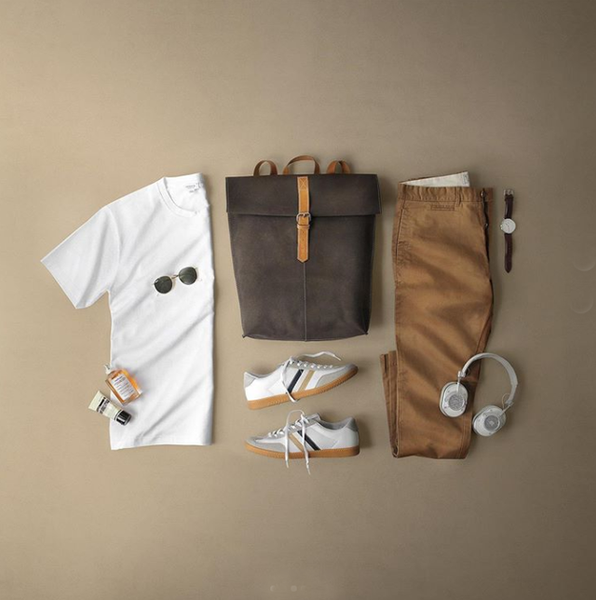White-T-shirt-Khaki-Pant-canvas-belt-cape
