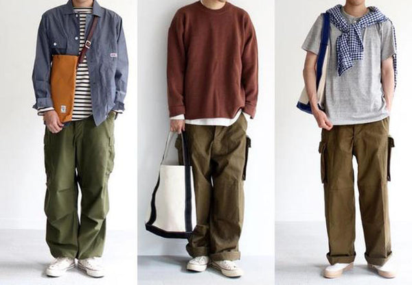cargo pants with long sleev T-shirt denie jacket casual for men olive