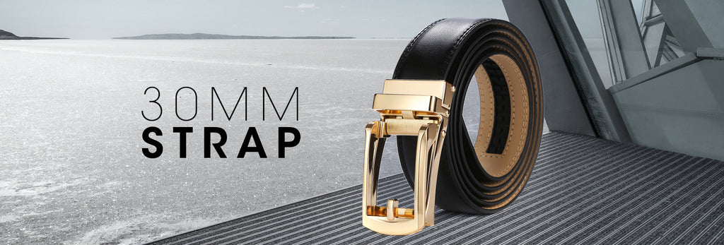 classic black belt gold color buckle for men ratchet designer fit for dress 30 mm strap