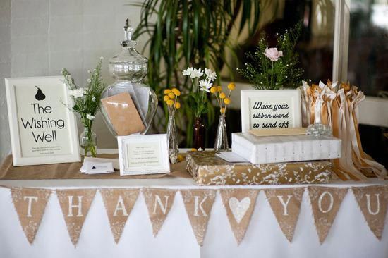 garden party wedding gift and cards table thank you