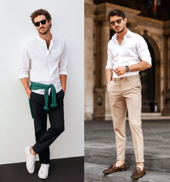 white shirt white shoes for summer all men outfits