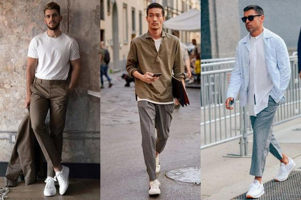 white shoes with dress suit pants paire ratchet belt for men in summer Tonywell
