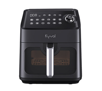 Kyvol Smart Wi-Fi Air Fryer, AF600 Air Fryer, 6 Quart, 12 Presets Recipe,  360° Air Circulation Heating, Ceramic Coated Non-Stick Basket, UL and FDA  Certified, Black 