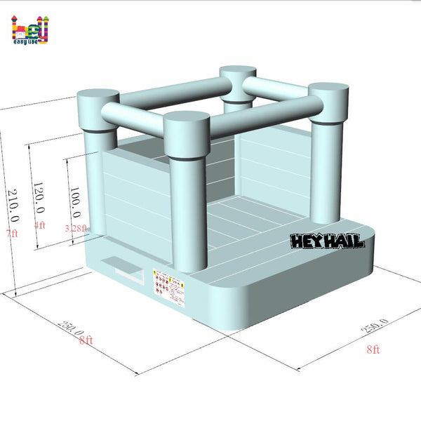 pastel blue 8x8 White Bounce House