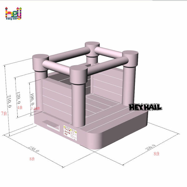 pastel pink 8x8 White Bounce House