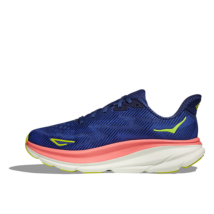 Womens Hoka Clifton 9 in Evening Sky/Coral