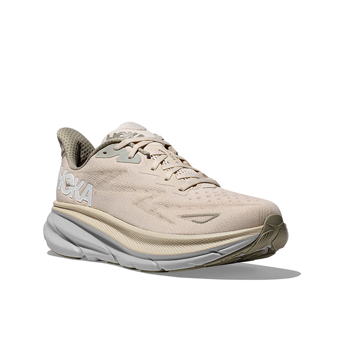 Mens Hoka Clifton 9 Wide in Oat Milk/Barley