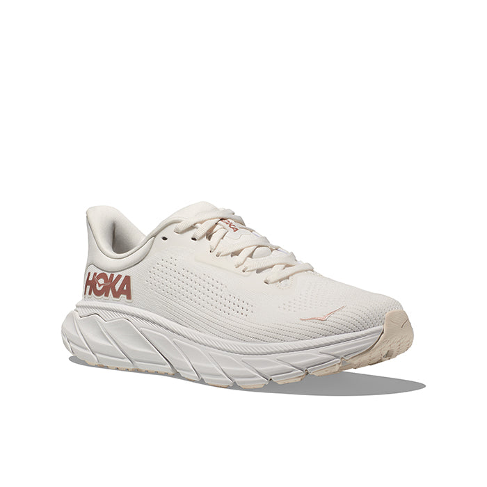 Womens Hoka Arahi 7 in Blanc De Blanc/Rose Gold