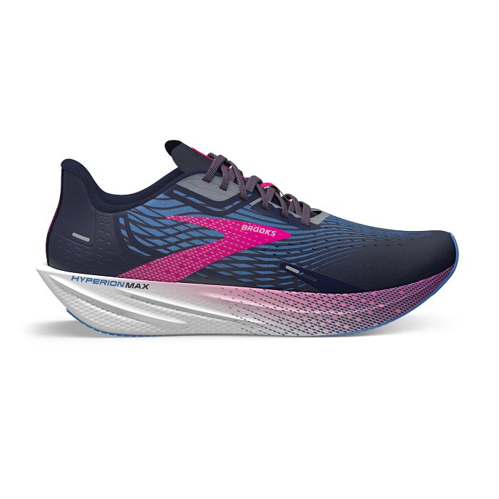 Womens Brooks Running Hyperion Max in Peacoat/Marina Blue/Pink Glo