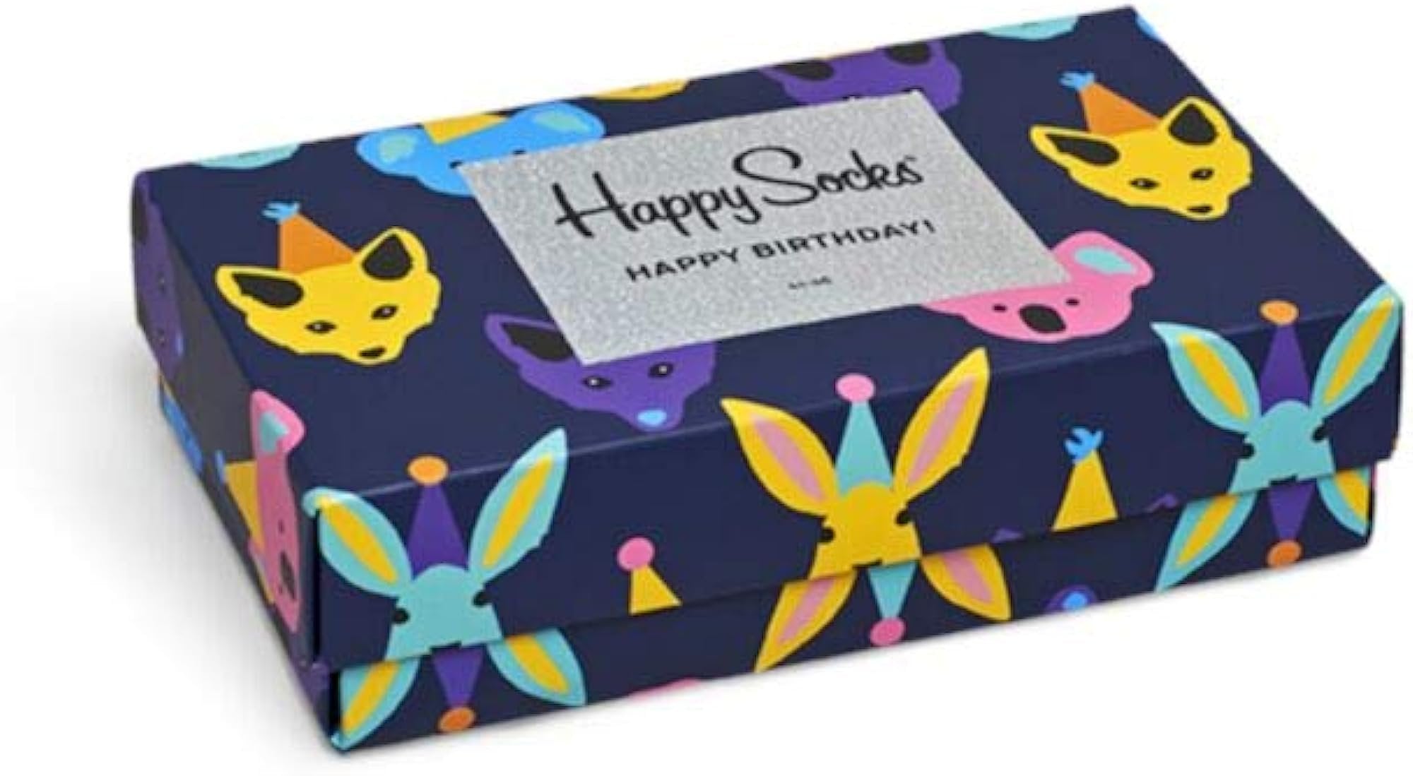 Happy Socks Party Animal Singing Birthday Gift Box 3-Pack (10-13)