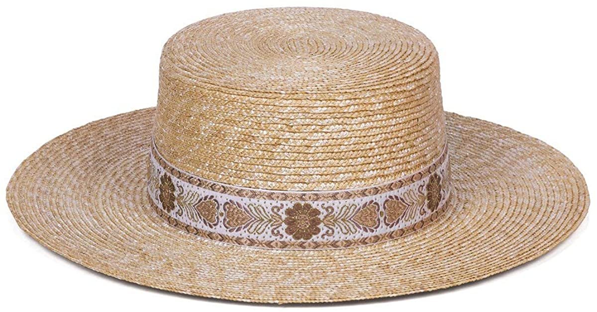 Spencer Special Vintage Ribbon Straw Boater Hat