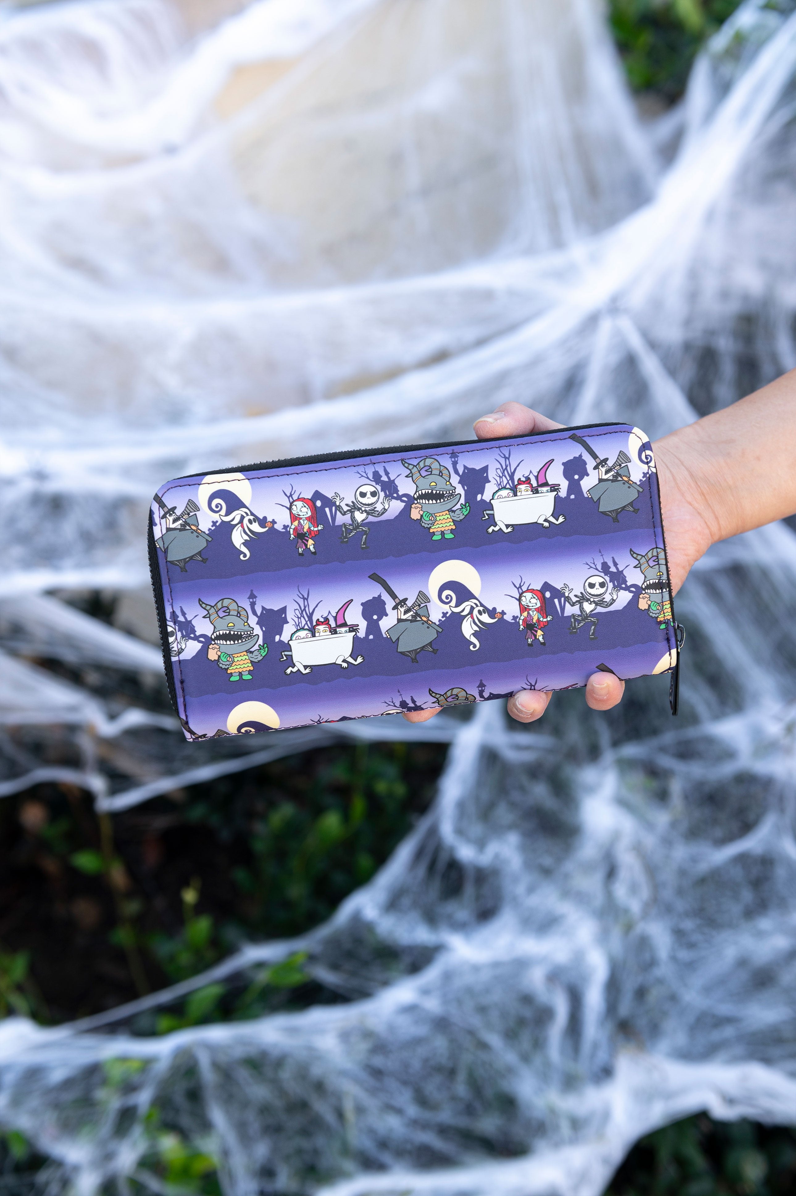 Loungefly Disney Nightmare Before Christmas Halloween Line Zip-Around Wallet