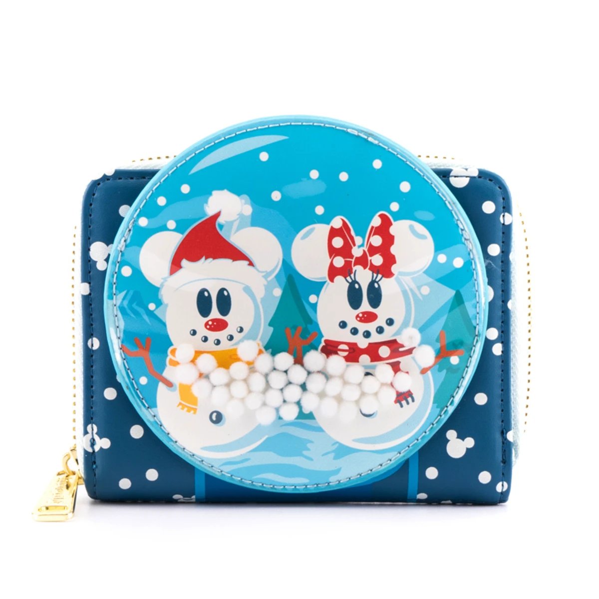 Loungefly Disney Snowman Mickey & Minnie Snow Globe Zip-Around Wallet