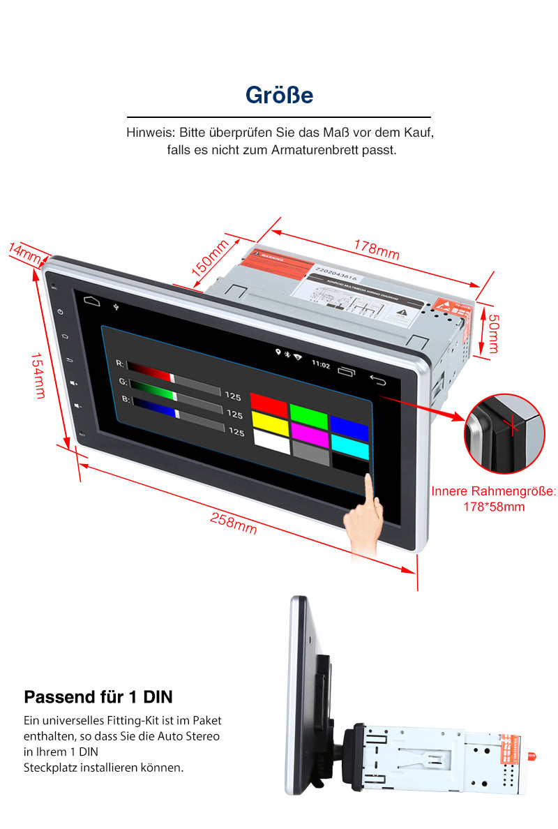 10.1 zoll android 10 autoradio 1 din