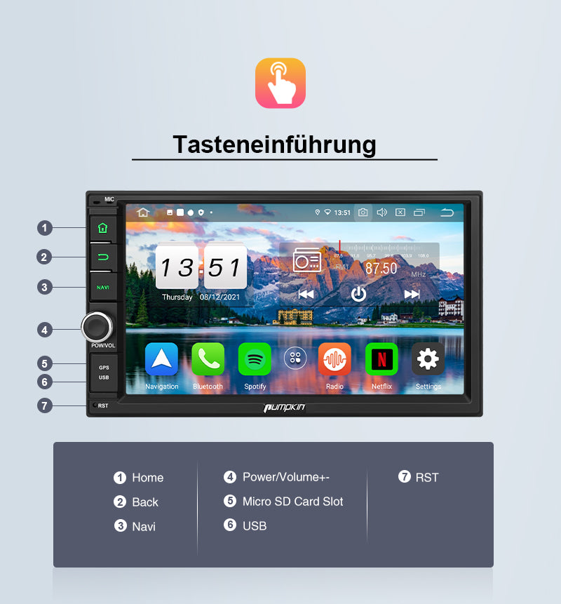 pumpkin Android 11 car radio