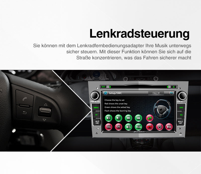 Pumpkin 7"Autoradio mit Navi Bluetooth CD Player für Opel