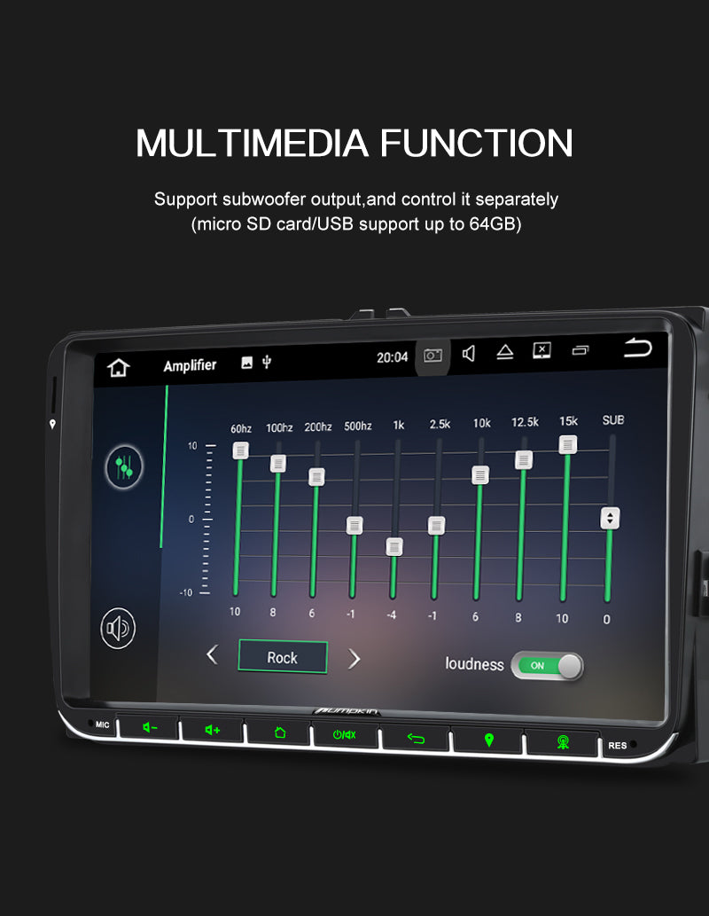 pumpkin vw android 11 car radio