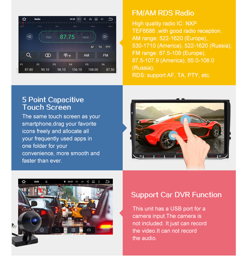 pumpkin vw android 11 car radio