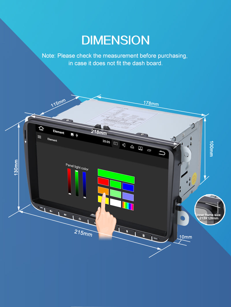 pumpkin vw android 11 car radio