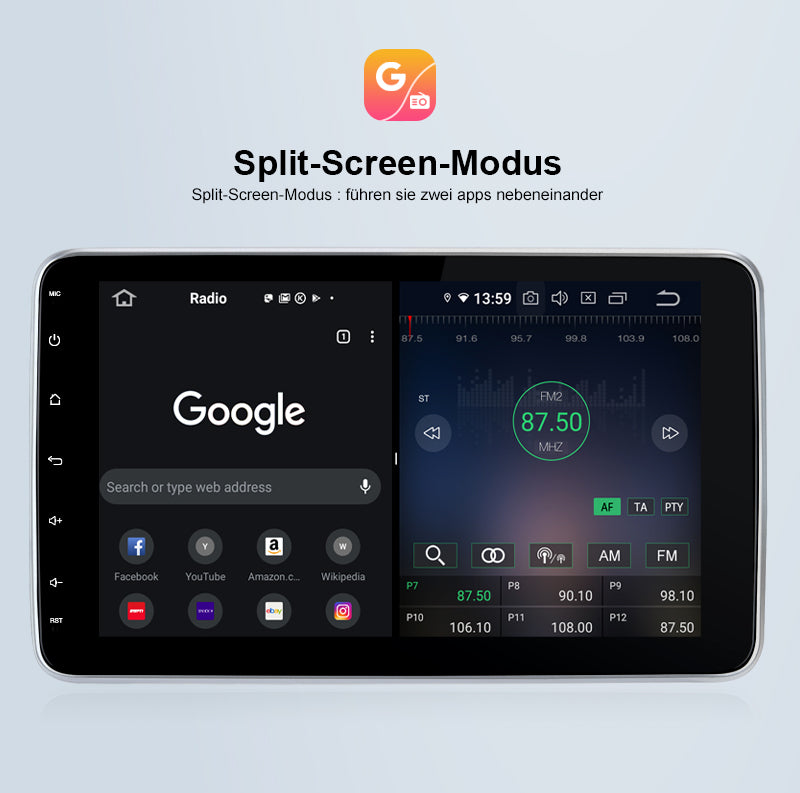 pumpkin 10.1 Zoll 1 Din Touchscreen Android 11 Autoradio