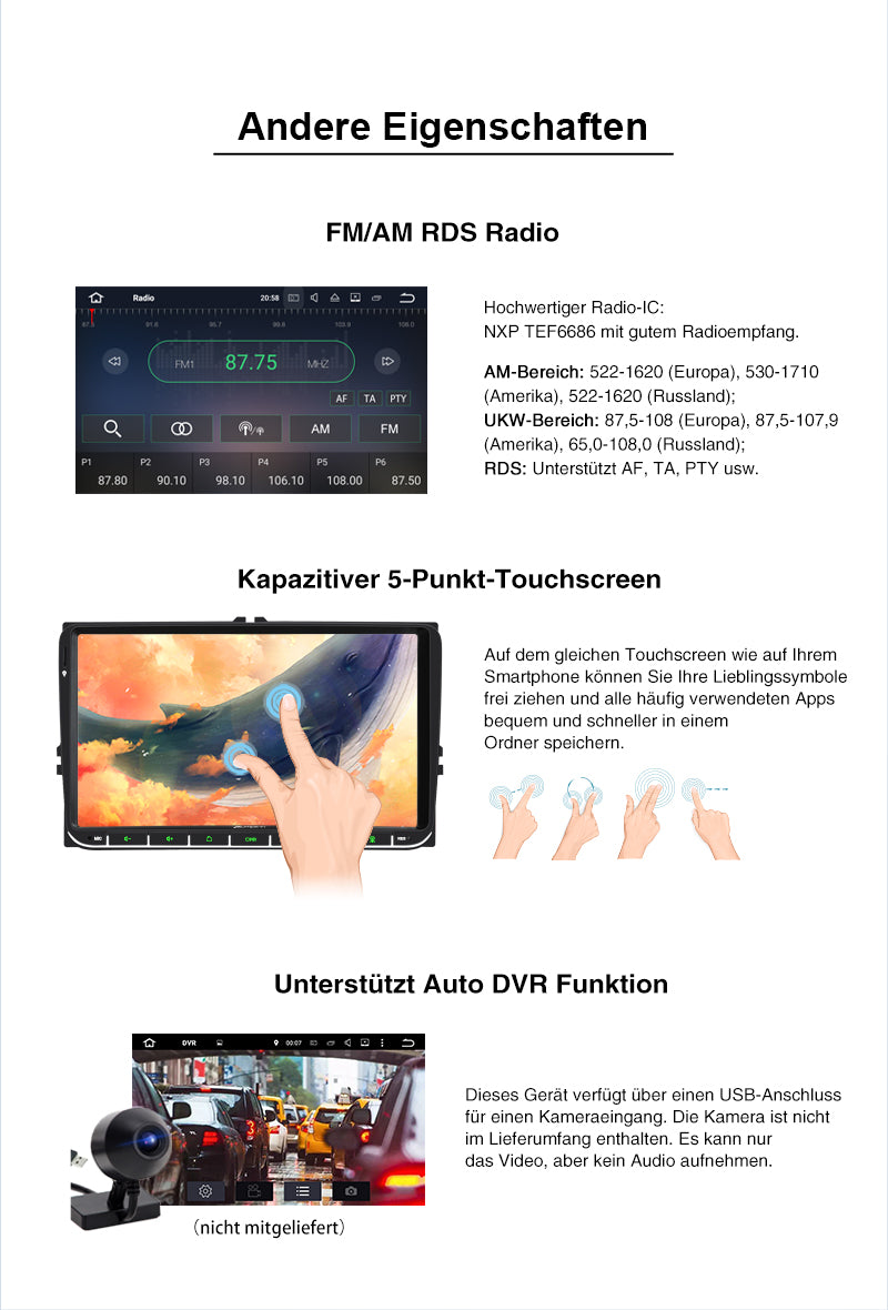 pumpkin 9 inch 2 Din IPS touchscreen VW Android 11 car radio