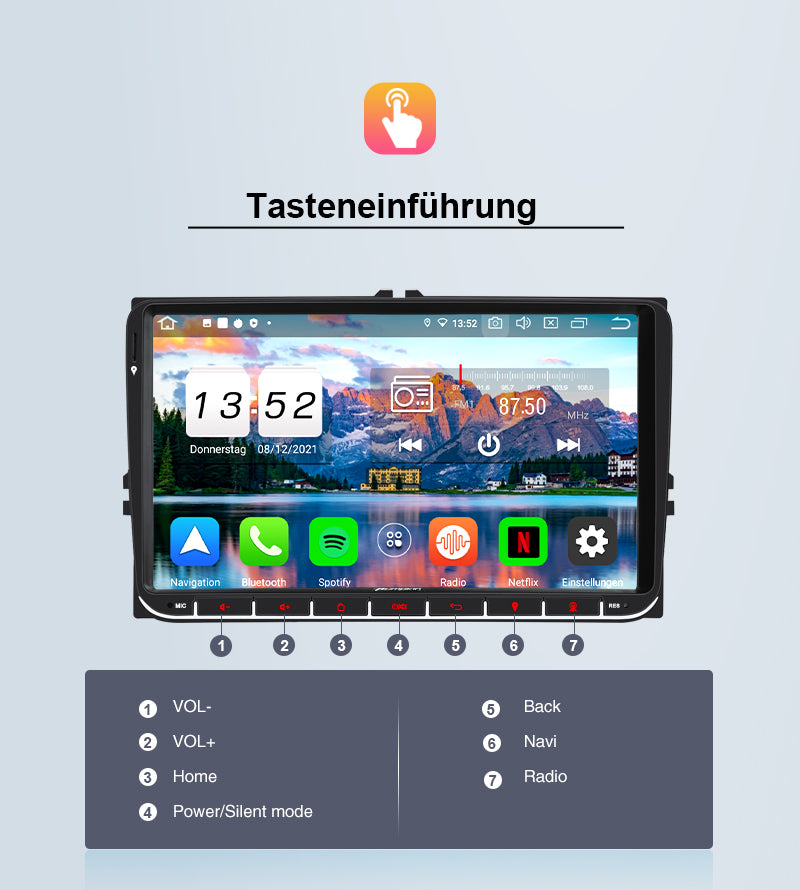 pumpkin 9 inch 2 Din IPS touchscreen VW Android 11 car radio