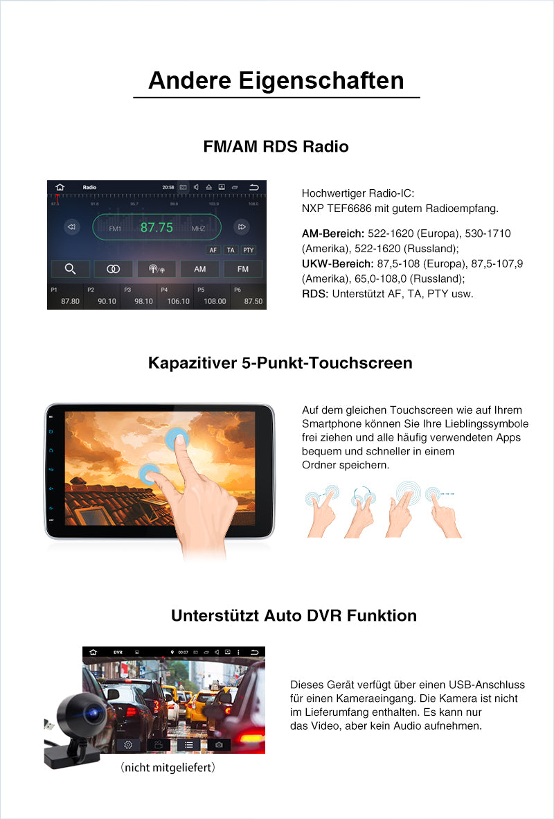 pumpkin 9 inch touchscreen Android 11 car radio