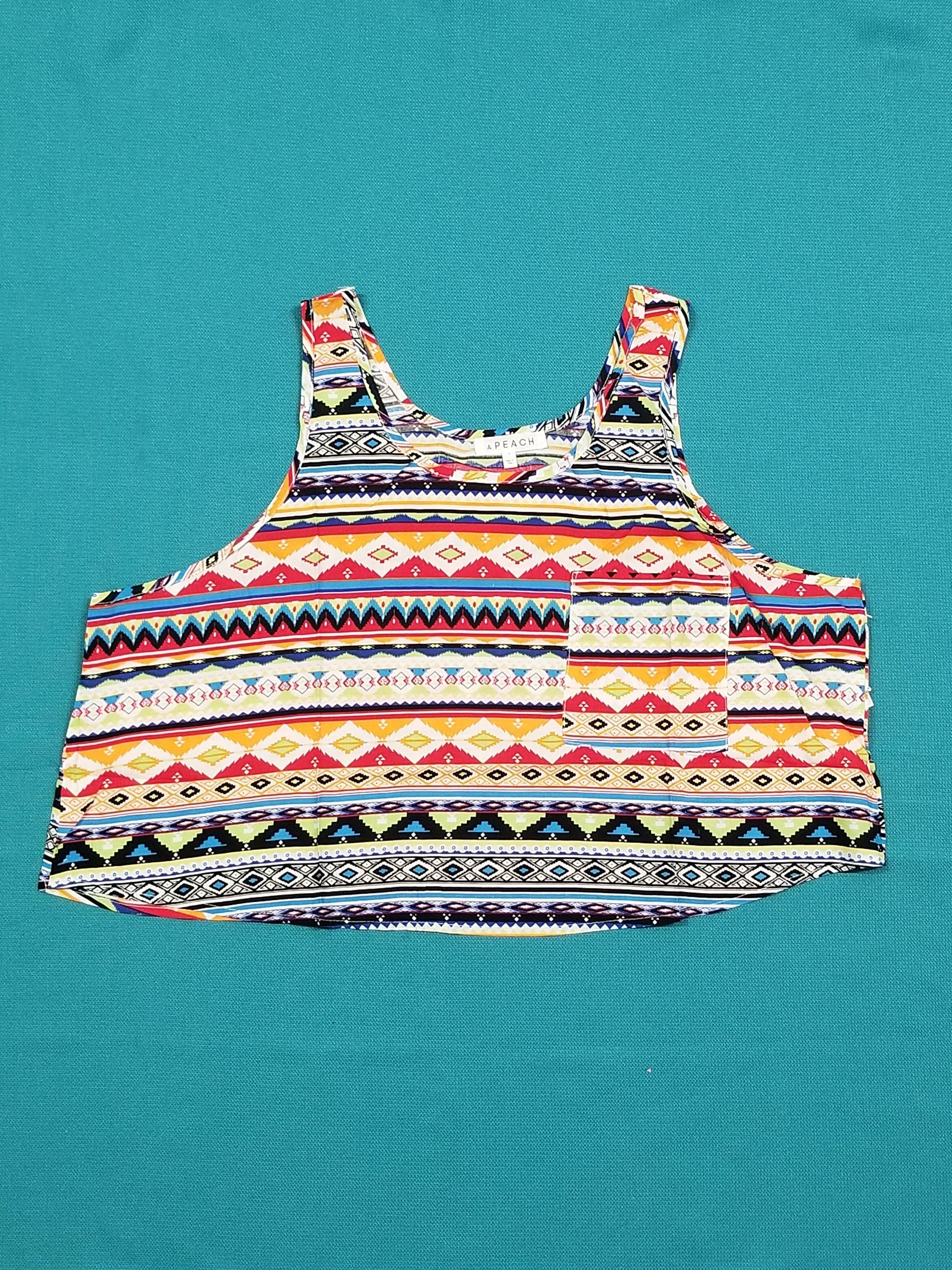 TRIBAL PRINT CROP TANK