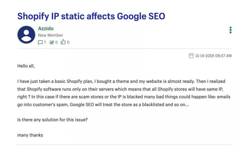 shopify IP beeinflusst SEO