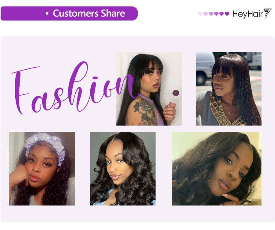 heyhair7 customers share different type about human hair brazilian lace front wigs for black women or kids