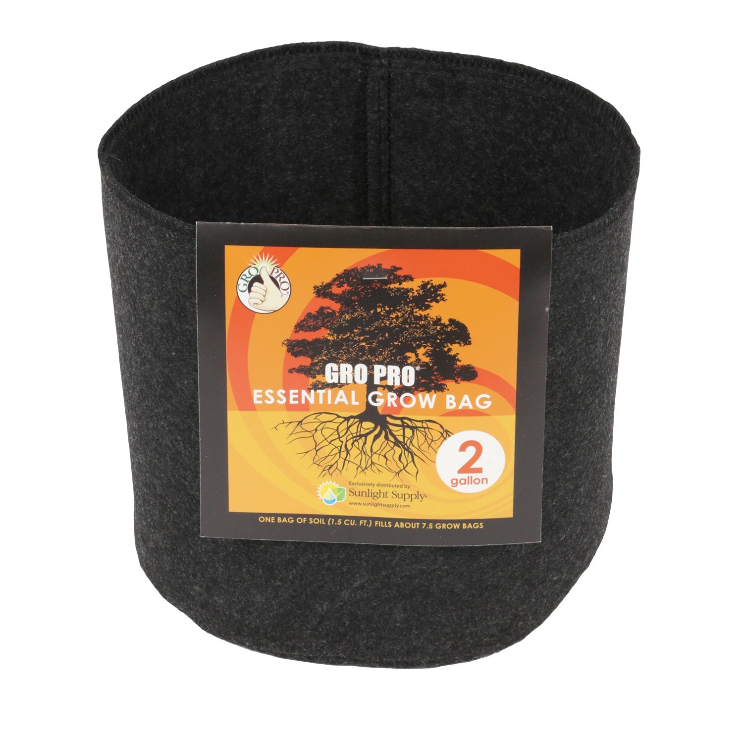 Gro Pro - Essential Round Fabric Pot Black