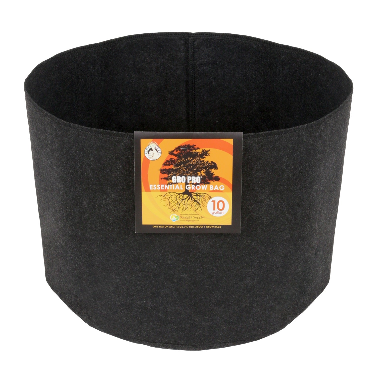 Gro Pro - Essential Round Fabric Pot Black