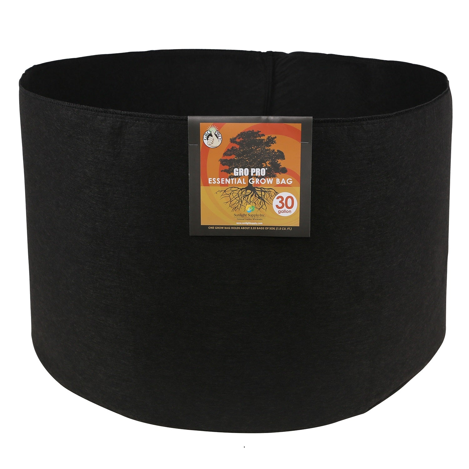 Gro Pro - Essential Round Fabric Pot Black