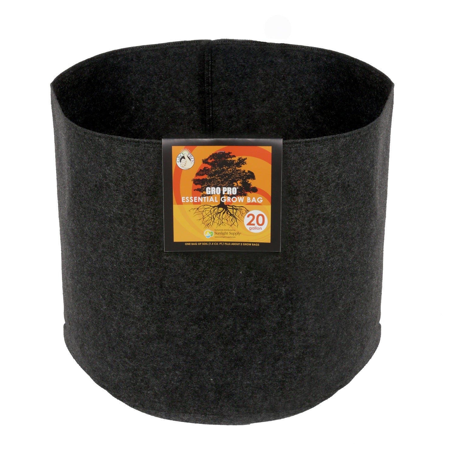 Gro Pro - Essential Round Fabric Pot Black