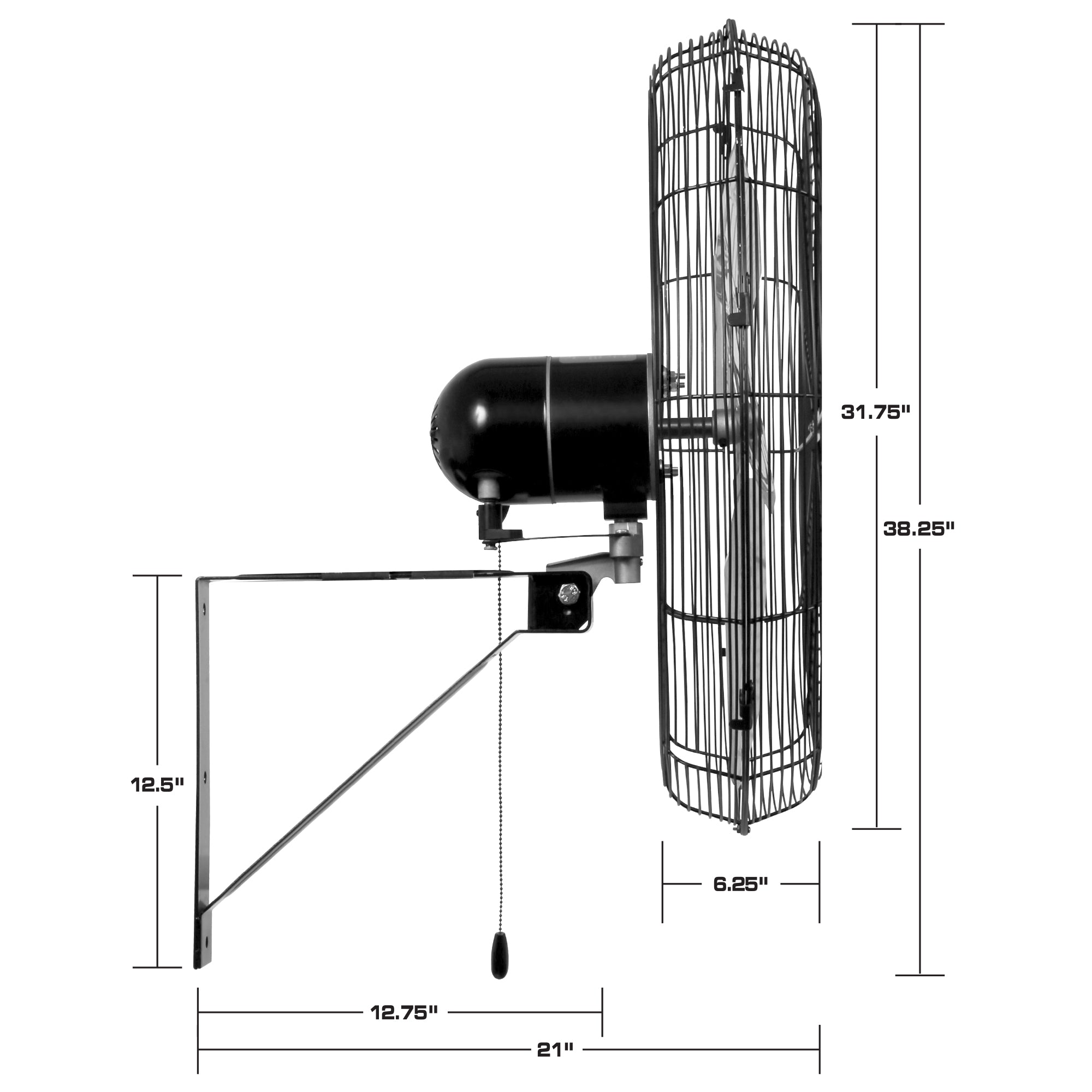 Hurricane - Pro Commercial Grade Oscillating Wall Mount Fan 30