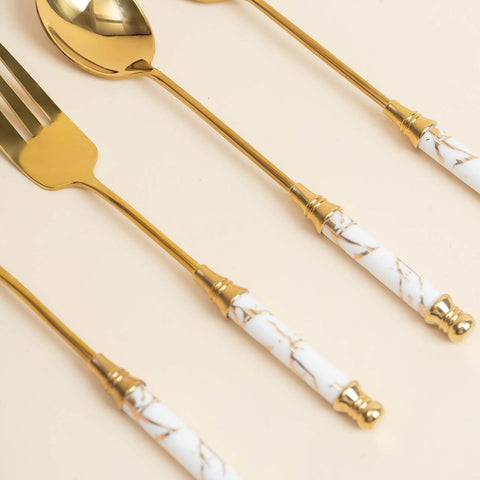 MARBLING DESSERT SPOON AND FORK