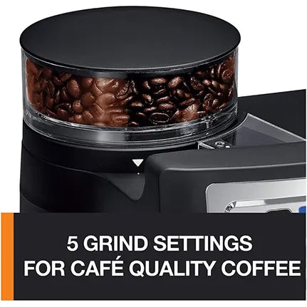Grind and Brew Auto-Start Maker with Builtin Burr Coffee Grinder, 10-Cups, Black