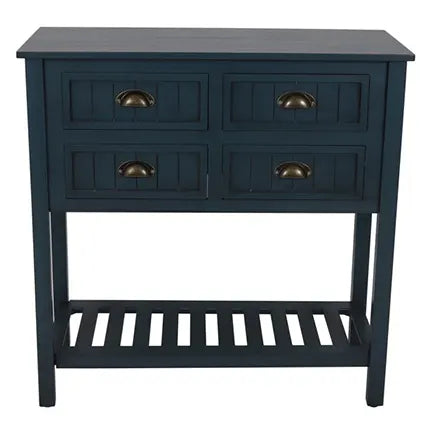 Decor Therapy Wood Bailey Bead Board 4-Drawer Console Table, Multiple Finishes