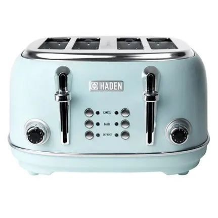 Haden Heritage 4 Slice Wide Slot Stainless Steel Toaster, Turquoise 75005