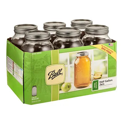 Ball Wide Mouth Mason Jars 64 oz, 6 Count