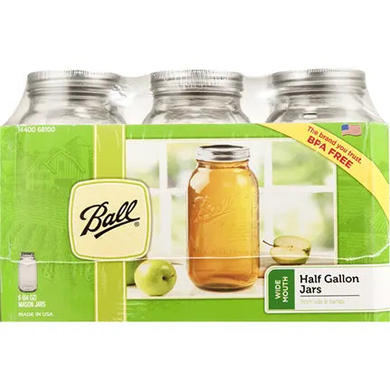 Ball Wide Mouth Mason Jars 64 oz, 6 Count