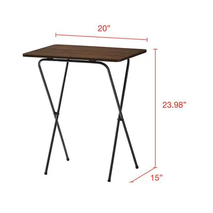 Mainstays 5-Piece Folding Tray Table Set with Stand, Sawcut Brown