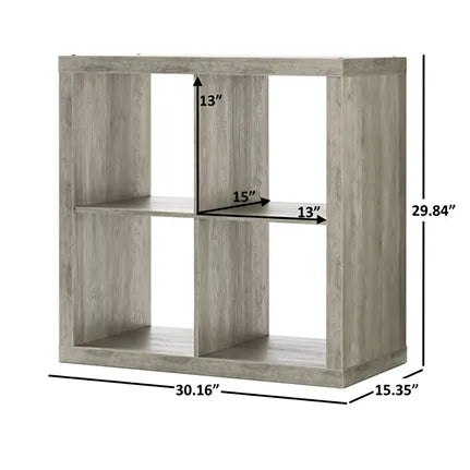 Better Homes & Gardens 4-Cube Storage Organizer, Rustic Gray