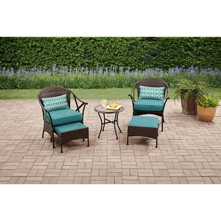 Mainstays Skylar Glen 5 Piece Outdoor Chat Set, Teal