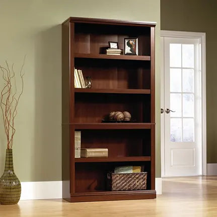 Sauder Select 5-Shelf Bookcase, Select Cherry Finish